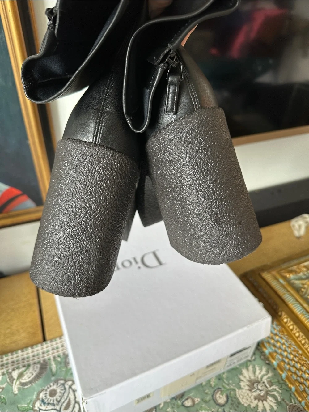 Stella McCartney‎ Skyla Black Leather Platform Chunky Boots 38